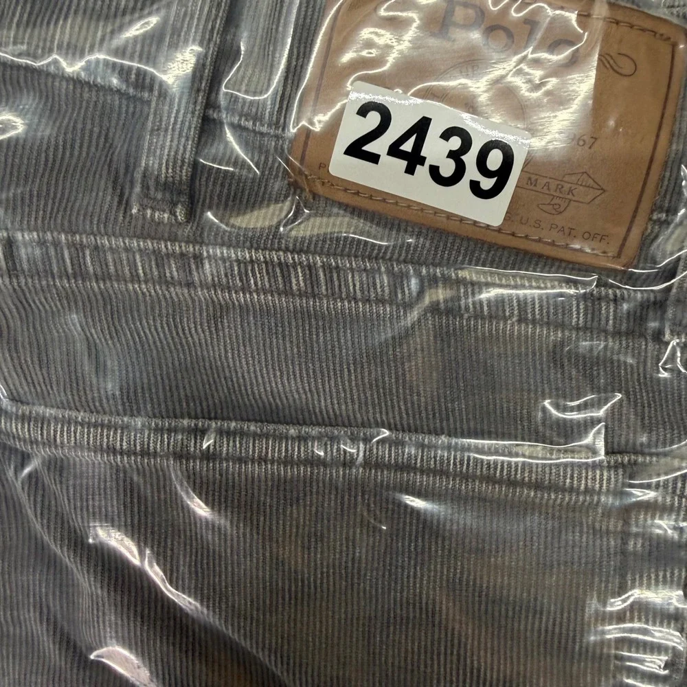 Polo‎ Ralph Lauren Varick Slim Straight Pants Mens 38x30 Grey Corduroy Cords